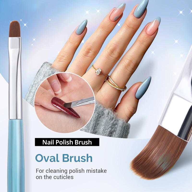 AIRSEE Nail Art Clean Up Brushes, 3 Pcs Painting Brushes