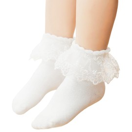 Angel's Closet Baby Socks, Gorgeous Lace, Soft, Cotton, Cotton Socks, Girls, Baby Size, Wedding, Formal, White, Outing, Newborn, Cute, Baby Shower, Present, 1 Year, 2 Years, 3 Years Old, white