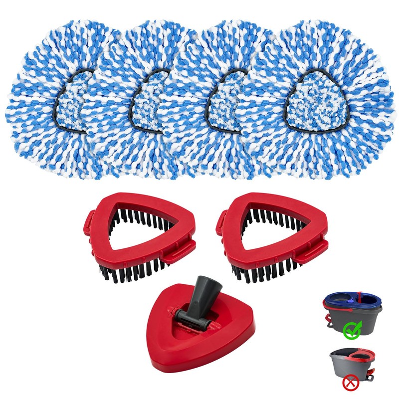 Mop Heads Replacements for O-Cedar RinseClean 2-Tank Spin Mop, Mop