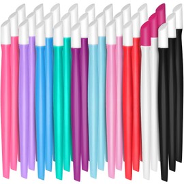 30 piezas mango de plástico para uñas empujador de cutículas de goma con punta de goma para uñas de color para hombres y mujeres (azul, morado, rosa, blanco, negro, azul, rosa, rojo, rosa, rojo, morado, verde oscuro, rojo)