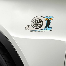 Cute Funny Snail Turbo Car Sticker, 4x3 Inches, Door, Bumper, Window, Trunk Decal Accessories for Cars, Trucks, and SUVs