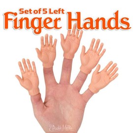 Set of Five Rubber Finger Hands Mini Puppets by Accoutrements