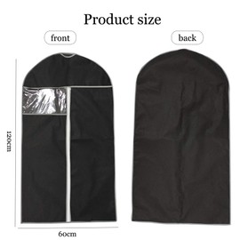 YOFASEN Garment & Shoe Bags - 7PCS Black Non-woven Fabrics Foldable Bag Dustproof Organizer Covers Protectors,Cloth Cover(120x60cm)*5+Shoe Bag*2