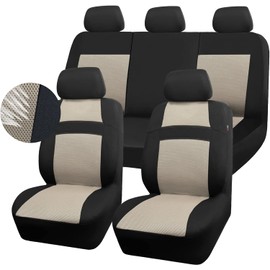 CAR PASS - Fundas de Asiento de Coche Solo para Asientos Delanteros, Funda de Asiento de Coche de Malla de Aire 3D con Esponja compuesta de 5 mm en