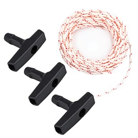 ZPFLL 3 Pieces Starter Handle with Recoil Starter Rope 10-Meter, 3.0mm Diameter Pull Cord for Lawn Mower Chainsaw Trimmer Edger Brush Cutter Engine Parts