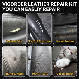 Black Leather Repair Kit for Furniture, Leather Seat Repair Kit for Cars, Easily Restore Car Interior, Sofa, Purse and Jacket, Restore Any Material with Super Easy Instructions