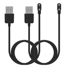 2-Pack Chargers Compatible with EIGIIS KE3 KE2/LaNikar KE5 KE3 Smart Watch Charger, Replacement,Magnetic Charging Cable for KE3 Military Smart Watch Charger (Black&Black)