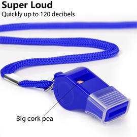 Fya Whistle with Lanyard and Mouth Grip, Super Loud Sports Whistles, Perfect for Coaches, Referees, Emergency, Lifeguard, Survival, Outdoor (Blue)