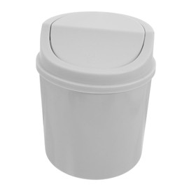 ULTECHNOVO Small Trash Can with Rotating Lid: Tiny Wastebasket for Desk 2l Capacity Modern Waste Bin Vanity Tabletop Trashcan for Home and Office