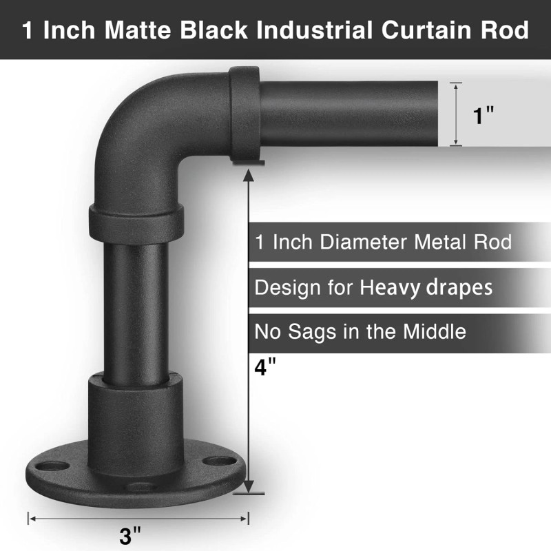 NiceCho 28" to 54" Long Window Curtain Rod sturdy hanger