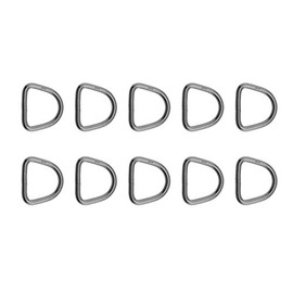 10 Pieces Stainless Steel 316 D Ring Welded 5mm x 30mm (3/16" x 1 3/16") Marine Grade Dee