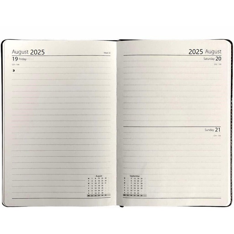 Orbitron 2025 A4 A5 A6 Day A Page Padded Hardback