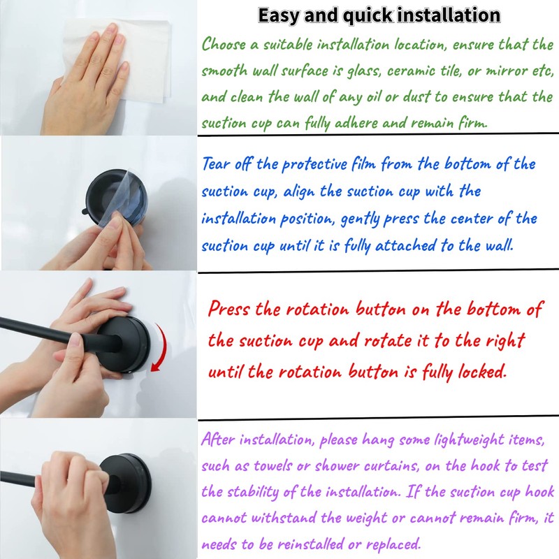 DGYB Suction Cup Towel Bar for Bathroom 17 Inch Set