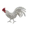 Lilylin Designs Rooster Brooch Pin with Clear and Aurora Borealis