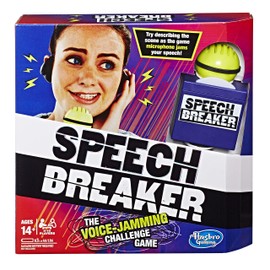 Hasbro Gaming Speech Breaker Game Voice Jamming Challenge Microphone Headset Electronic Party Game Ages 14+