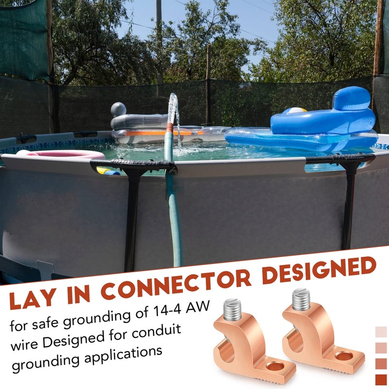 Landhoow 10 Pack Lay in Connector Pool Bonding Lug Copper