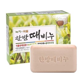 Wellbeing Health Herbal Exfoliating Soap 130g - 1 Piece / Herbal Bath Soap / 웰빙헬스 한방 때비누130g-1개/한방비누 목욕비누