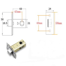 Lokatall Tubular Mortice Latch, 4 Set of 45mm Polished Chrome Door Latch Mortise Latch Fire Rated Mortise Interior Door Catch, Used with Various Sprung Lever Door Handles and Mortice Knobs
