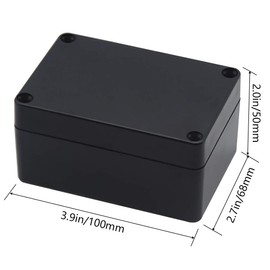 Junction Box, Zulkit Project Box IP65 Waterproof Outdoor Box ABS Plastic Electrical Boxes Electronic Enclosure Black 3.94 x 2.68 x 1.97 inch (100x68x50mm) (Pack of 1)