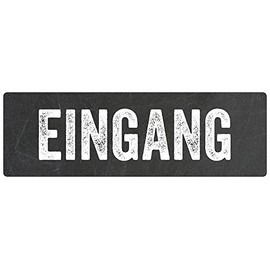 Door Entrance Metal Sign Weatherproof Outdoor Tin Sign Vintage Retro Grey