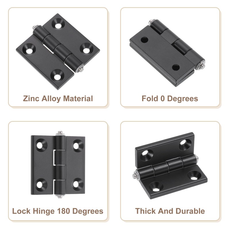 uxcell 2Pcs Zinc Alloy Mini Folding Hinges, 60mmx60mm Small Cabinets