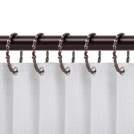 Utopia Alley Shower Hooks - Shower Curtain Rings for Bathroom - Rust Proof Shower Curtain Hooks for Shower Curtain or Liner - Set of 12, Oil Rubbed Bronze