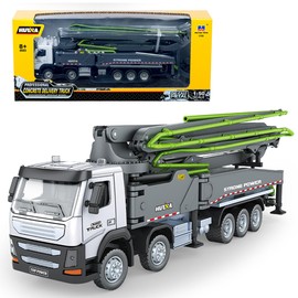 Qcar Concrete Pump Truck Construction Vehicles Toys,1:50 Scale Diecast Site Concrete Pump Truck, Toy Trucks for Kids (Green)