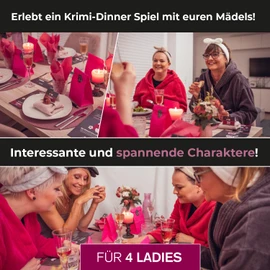 Mitmach-Krimi - Girls Time Massage Oil and a Corpse - Crime Dinner Game for Home for 4 People - Crime Game for Women - Dinner Party - Murderous Crime Dinner - Girls Night