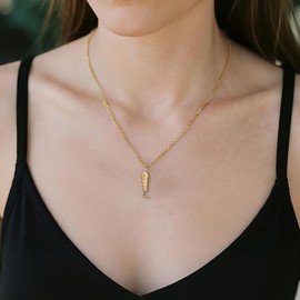 Asiamist Gold Fish Necklace for Women Funny Fish Pendant Necklaces Long Sardine Necklace Trendy Beach Necklaces Dainty Ocean Jewelry, Large Size, Metal, No Gemstone