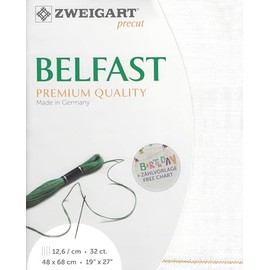 Precut Zweigart Fein-Aida 18 ct. 3793/101 Antique White. Needlework Canvas, Cross Stitch Fabric, Embroidery Canvas 100% Cotton
