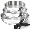 MICHELANGELO Stainless Steel Frying Pan Set, Cooking Pans with Removable