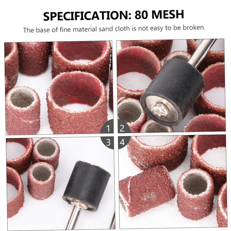 FOMIYES 20pcs Sandpaper Ring Sanding Head for Tool Mesh Polishing