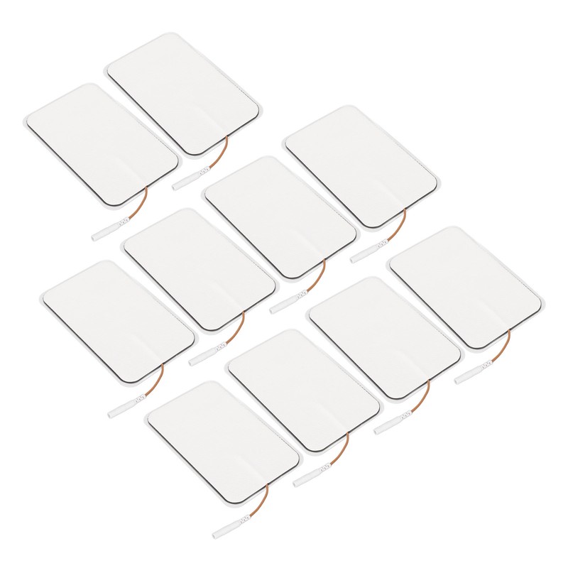 10Pcs TENS Unit Replacement Pads Rectangular Reusable Electrode Patches for