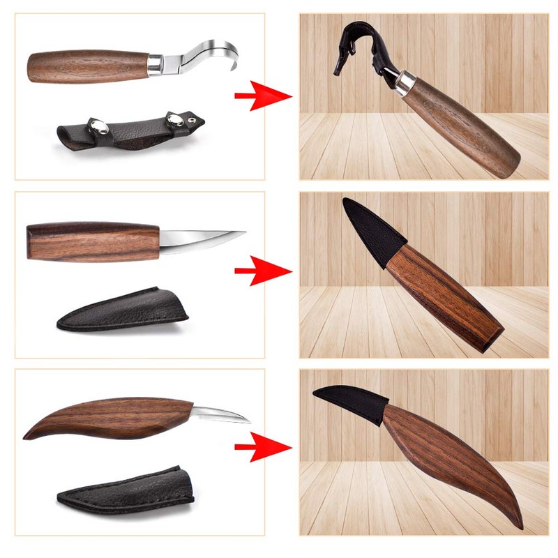 WAYCOM12 PCS Wood Carving Tools Set,Whittling Wood Carving Kit (12