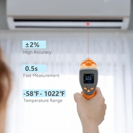 Inkbird Infrared Thermometer, Non-Contact Digital Laser Temperature Gun IR Thermometer-58℉~1022℉Instant Read Adjustable Emissivity for Cooking, Pizza Oven, Meat, Barbecue Grill, Industrial (INK-IFT01)