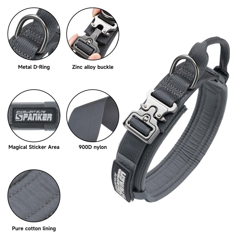 Excellent Elite Spanker Dog Collar, Training, Nylon Adjustable with Control