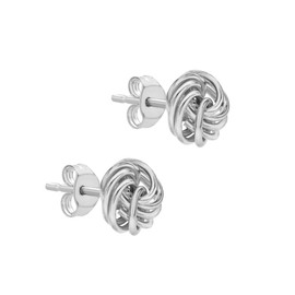 Tuscany Silver Women's Sterling Silver 7 x 9 mm Knot Stud Earrings