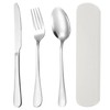 Travel Cutlery Set, 3 Pcs with Portable Pouch CaseReusable Stainless