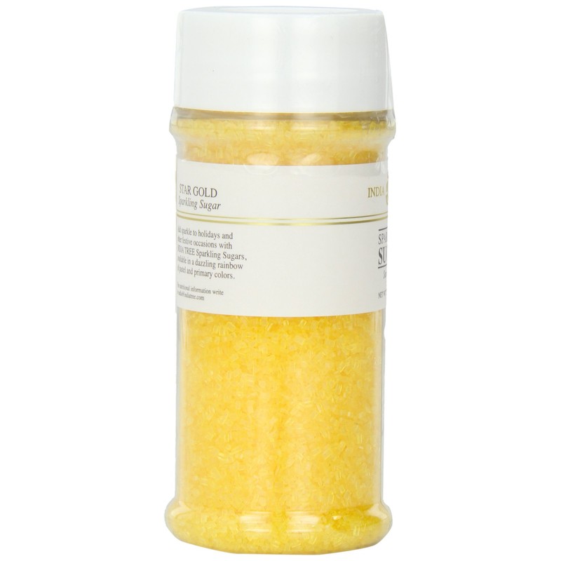 India Tree Gold Sparkling Sugar, 7.5 oz | Vibrant Decorating