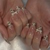 Medium Press on Nails Almond Fake Nails French Nails Press