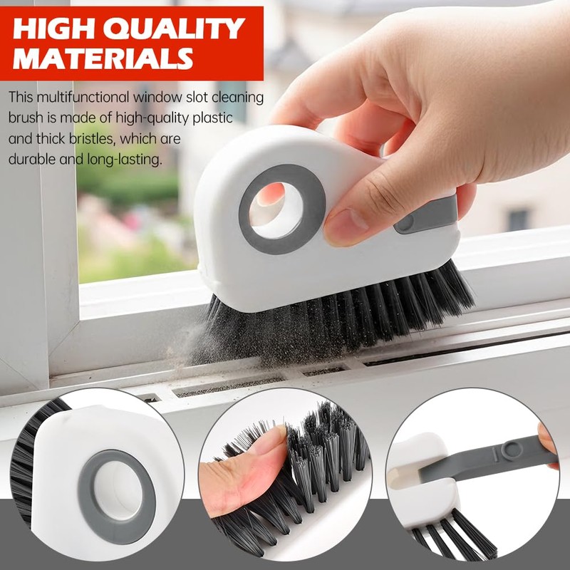 2‑in‑1 Groove Cleaning Brush, Window Track Cleaner with Bristle &