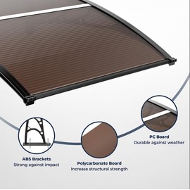 IDZO 40''x120'' Awnings for Doors, SPF 50+ UV-Protective Window Awning Exterior with Aluminum Alloy Connector, Use for Front Doors/Windows Overhang Awning for Sun Shutter, UV, Rain, Snow Protection