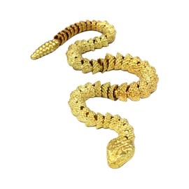 Brass Snake Statue Sculpture Frgurine Gift for Snake Lover Desktop Display Decorative Decoration (Gold)