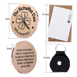 XIAONIU Du Schaffst Das Glücksbringer Good Luck Gifts New Year Lucky Charm Lucky Coin for Exam Passed Inspirational Gift Stainless Steel Double-Sided Round Lucky Coin