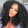Kinky Curly Half Wig Human Hair 200 Density 3 In