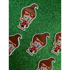 5pc. Jimmy, Planar Resin Flatback, Cabochon, Bow Center, Flat Back, 80s, 90s Toy