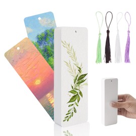 Pack of 50 Watercolour Paper Bookmarks Paper 300 g Bookmark Blank DIY Bookmarks for Colouring for Watercolours, Painting, Bookmarks Crafts, with 50 Pieces Random Colour Tassels