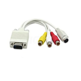 Herfair VGA to RCA Cable,VGA to S Video 3 RCA Converter AV TV Out Cable Adapter for TV PC Computer Video AV Projector