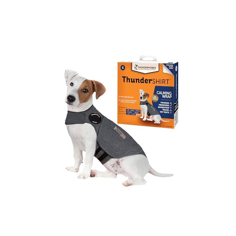Thundershirt Chaleco Antiansiedad para Perros Small Gris Jaspeado Tela Elástica