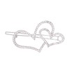 DOITOOL 3pcs Rhinestone Double Hearts Hair Clip for Women and
